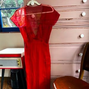 Vintage 40s silk + sheer dress